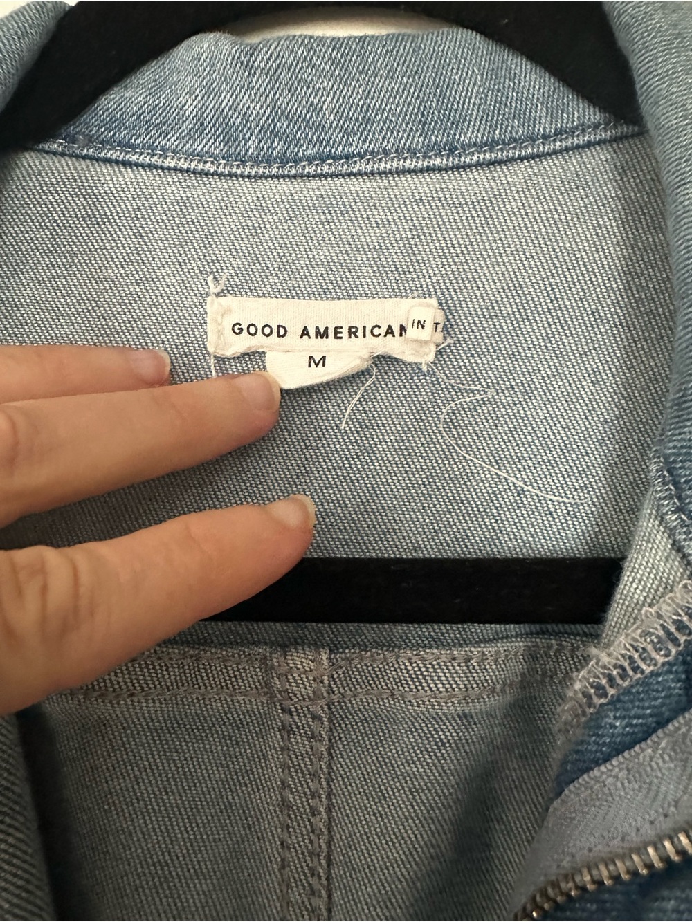 Good American Fit For Success Palazzo Jumpsuit Size M Light Wash Denim - Picture 3 of 5